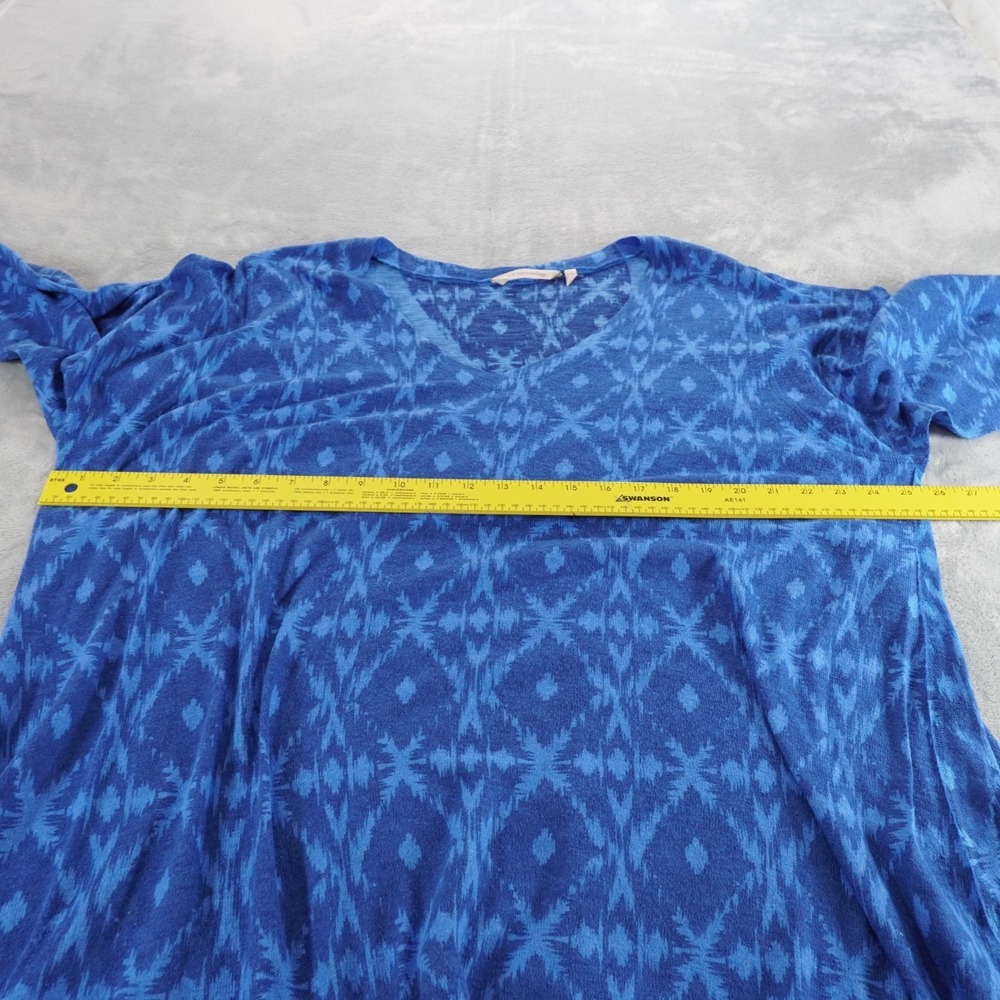 Soft Surroundings Tunic Top Womens 3X Blue Geometric Long Sleeve Stretch Casual - Picture 7 of 12